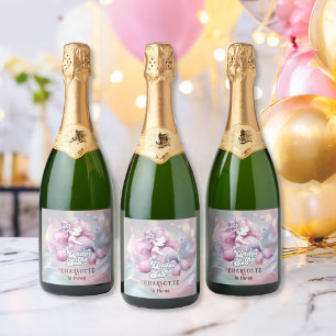 Magical Mermaid Children's Birthday Party Sparkling Wine Label