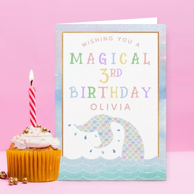 Magical Mermaid Girls Any Age Birthday Card (Creator Uploaded)