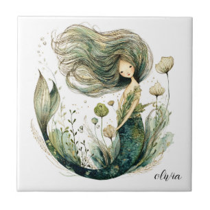 Magical Mermaid Personalized Ceramic Tile