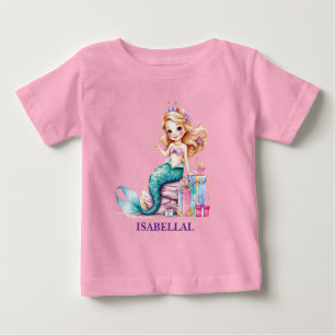 Magical mermaid rainbow Birthday girl party Baby T-Shirt