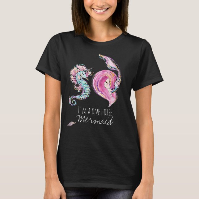 *~* Magical Mermaid Shell Glitter Sea Horse Tee (Front)