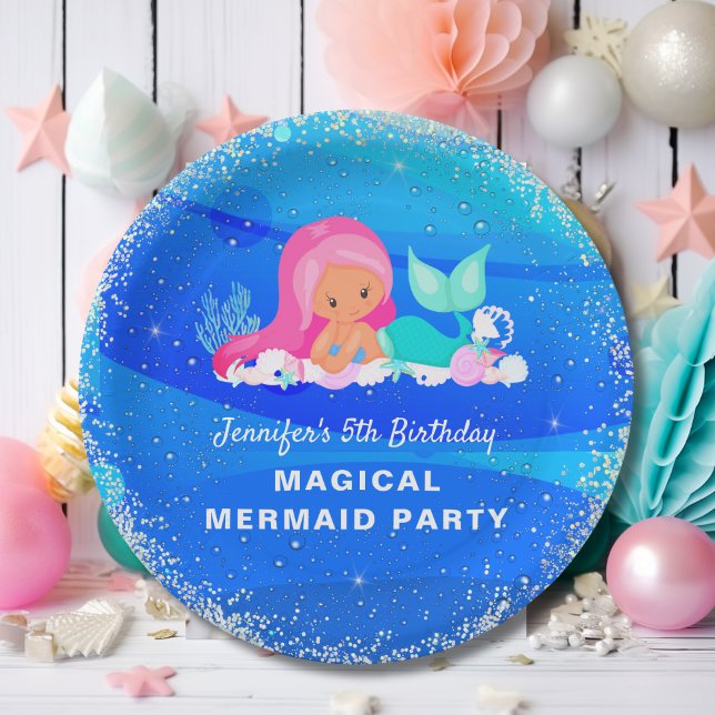 Magical Mermaid Sparkle Birthday Paper Plate (Creator Uploaded)