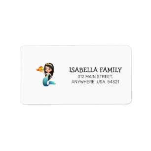 Magical Mermaid Under Sea Birthday Address Label