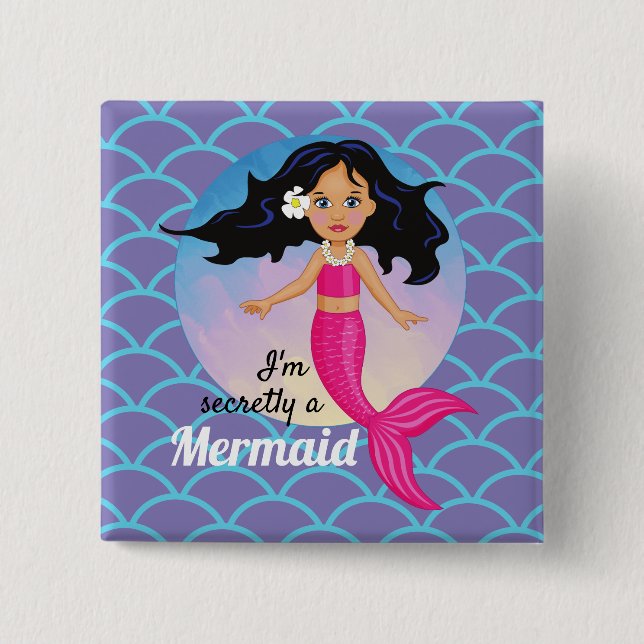 Magical Mermaid Under The Sea Birthday 15 Cm Square Badge (Front)