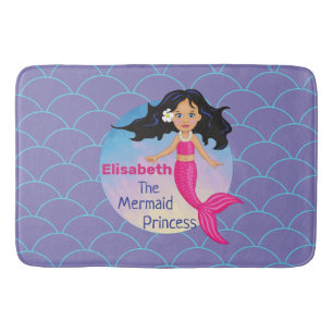 Magical Mermaid Under The Sea Birthday Bath Mat