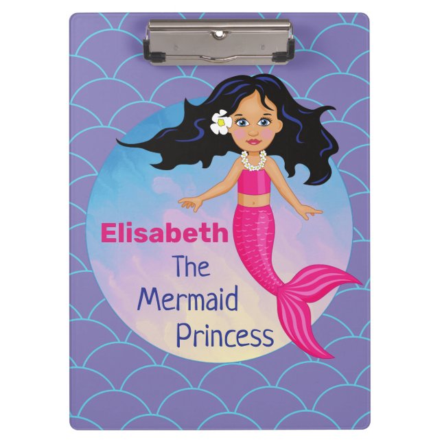 Magical Mermaid Under The Sea Birthday Clipboard (Front)