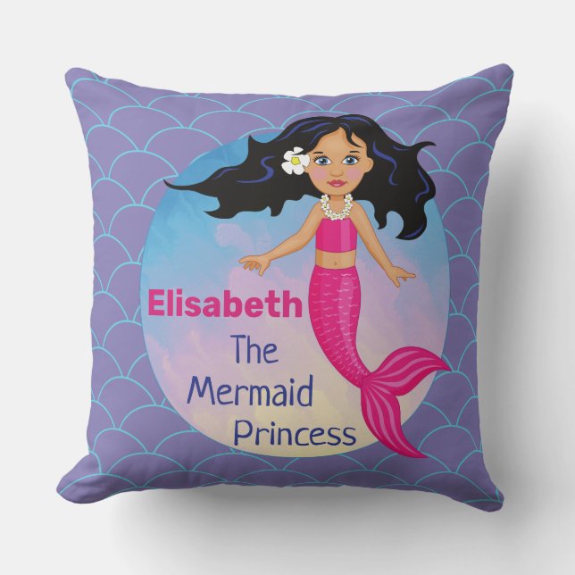 Magical Mermaid Under The Sea Birthday Cushion (Front)