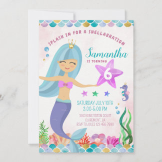 Magical Mermaid Under the Sea Birthday Invitation