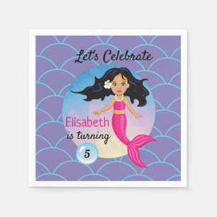 Magical Mermaid Under The Sea Birthday Napkin