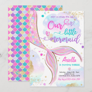 Magical Mermaid Under The Sea Birthday Party Invitation