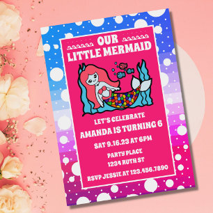 Magical Mermaid Under The Sea Birthday Party Invitation