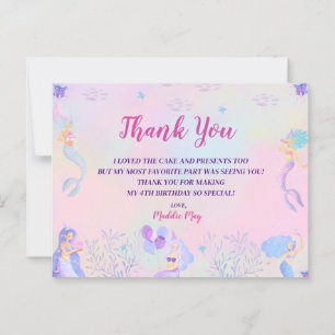 Magical Mermaid Under the Sea Girls Thank You Post Postcard