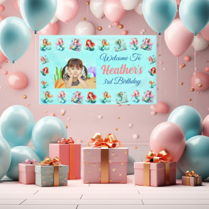 Magical Mermaid Under the Sea Kids Birthday Party Banner