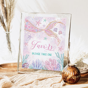 Magical Mermaid Under the Sea Party Favours Sign
