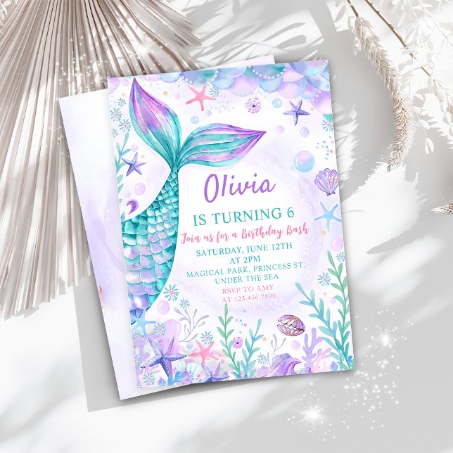 Magical Mermaids Tail Birthday Party Invitation (Creator Uploaded)