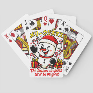 Magical Merry Christmas Festive candy cane gift Playing Cards