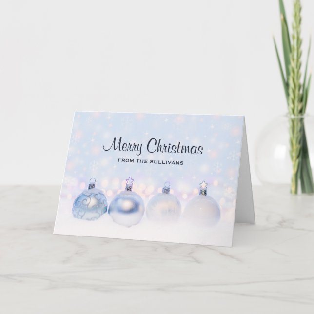 Magical Metallic Christmas Balls Photograph Card (Front)