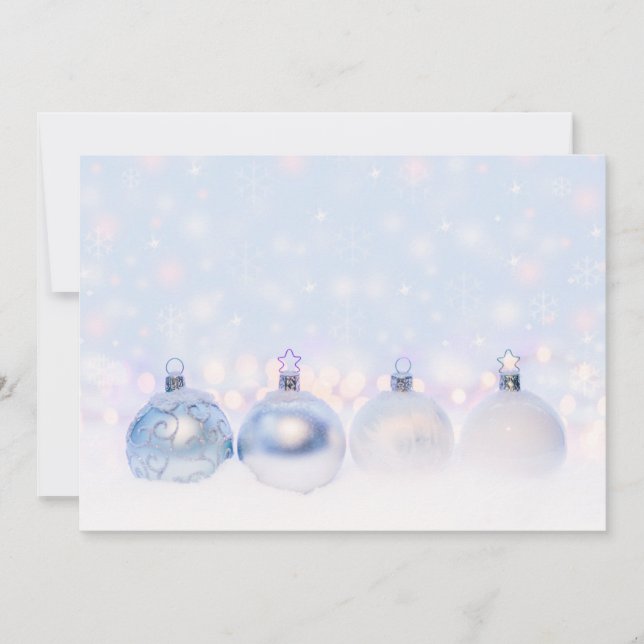 Magical Metallic Christmas Balls Photograph Holiday Card (Front)