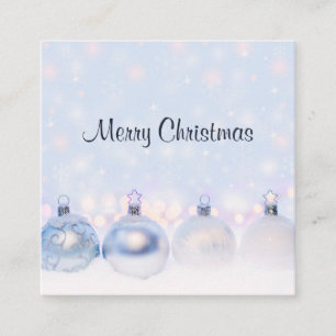 Magical Metallic Christmas Balls Photograph Square Business Card