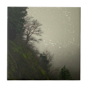 Magical Mist Forest Hill Ceramic Tile