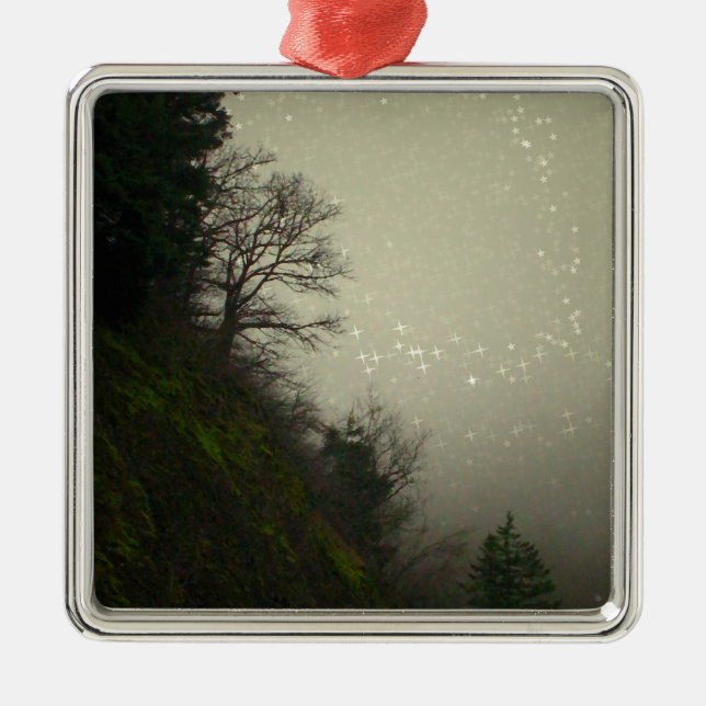 Magical Mist Forest Hill Metal Tree Decoration (Front)