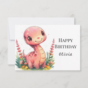 Magical Modern Dinosaur Birthday Card