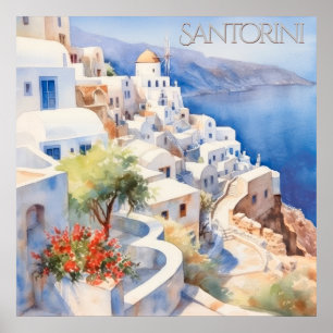 Magical Moment in Santorini Greece Poster