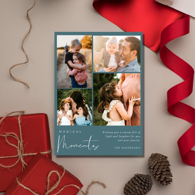 Magical Moments Photo Collage Family Christmas Holiday Card (Magical Moments Photo Collage Family Christmas Holiday Card)
