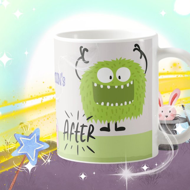 Magical Monster Transformation Kids Name Coffee Mug (Magical Monster Transformation Kids Name Coffee Mug ©Susanne Sachers - Sunny Mind 🌞)
