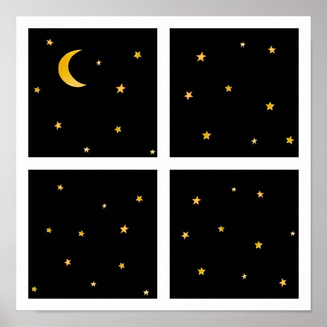 Magical Moon And Stars Nighttime Sleep Poster (Front)
