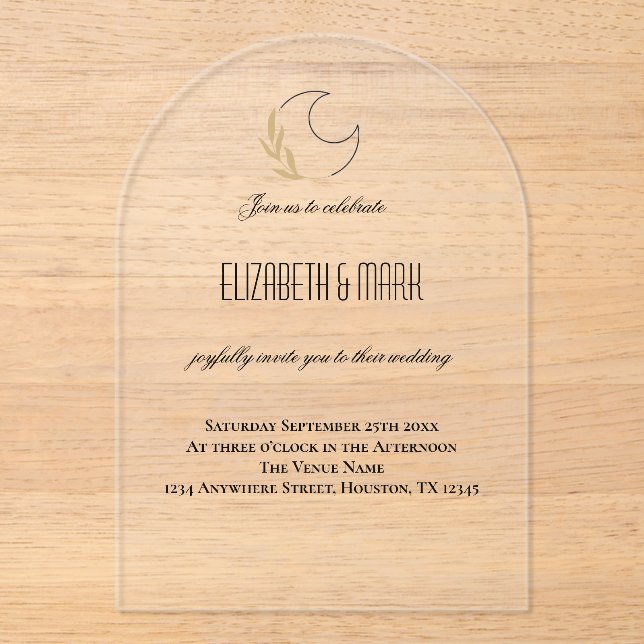 Magical Moon-Inspired Wedding Invitation (Front)