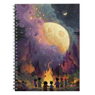 Magical Moonlit Campfire Night Notebook