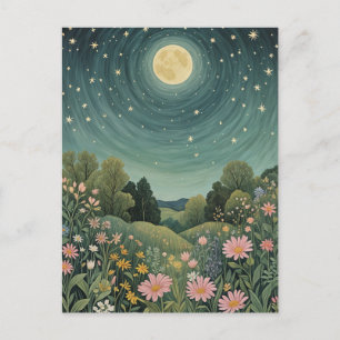 Magical Moonlit Meadow Postcard