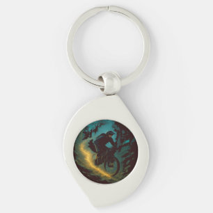 Magical Mountain Biking Adventure Trail Scene Key Ring