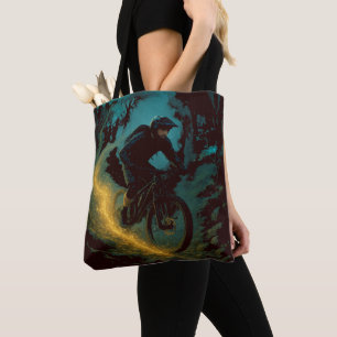 Magical Mountain Biking Adventure Trail Scene Tote Bag