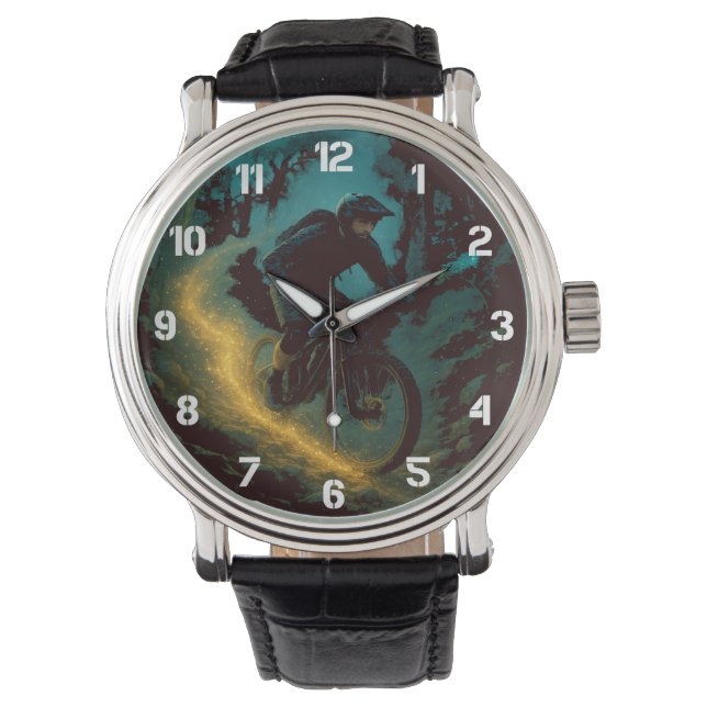 Magical Mountain Biking Adventure Trail Scene  Watch (Front)