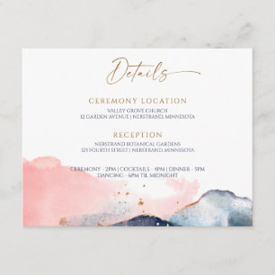 Magical Mountain Navy Blue Blush Pink Details Enclosure Card
