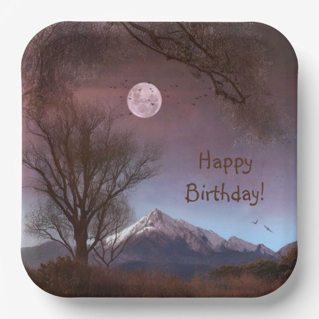 Magical Mountain View Paper Plate (Front)