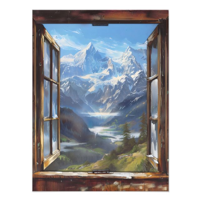 Magical Mountains Window View Photo Print (Front)