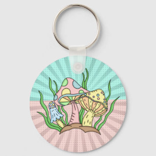 Magical Mushroom Cute Pastel   Key Ring