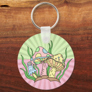 Magical Mushroom Cute Pastel   Key Ring