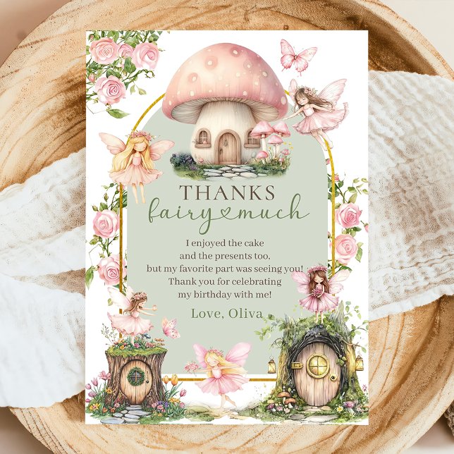 Magical Mushroom Fairy Birthday Thank You Card (Creator Uploaded)