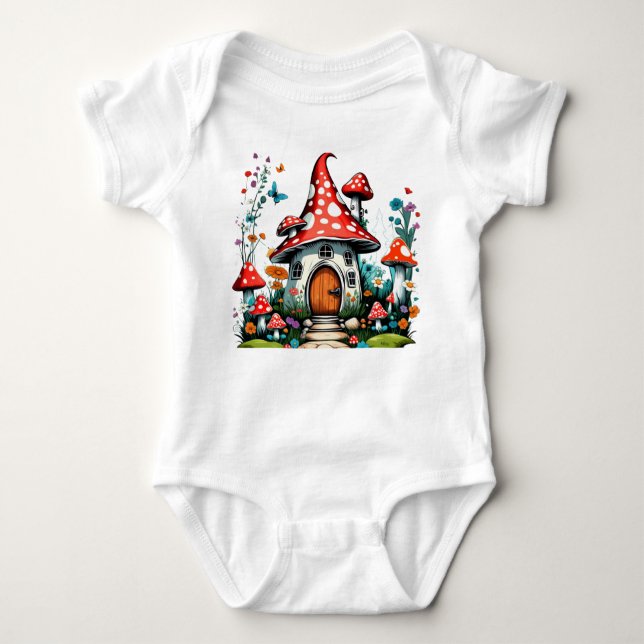 Magical Mushroom Home Baby Bodysuit (Front)