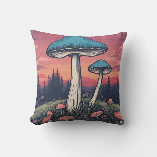 Magical Mushroom Meadow D14 Cushion (Front)