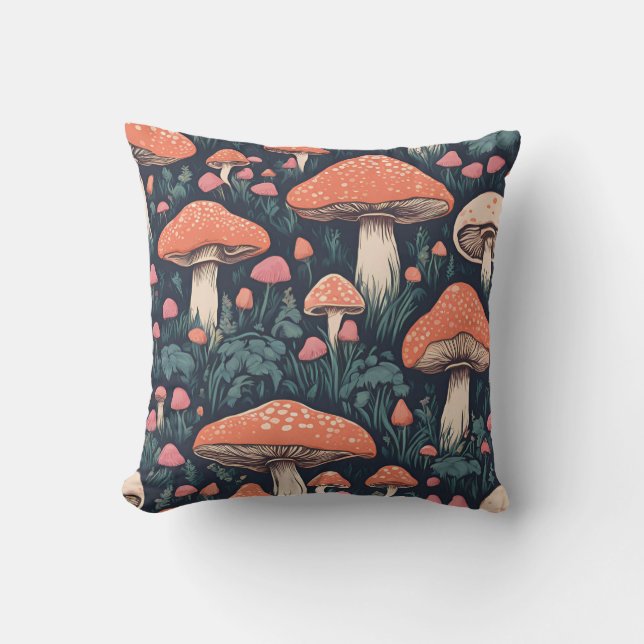 Magical Mushroom Meadow D22 Cushion (Front)
