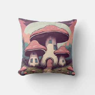 Magical Mushroom Meadow D4 Cushion