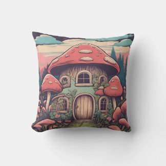 Magical Mushroom Meadow D8 Cushion
