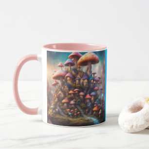 Magical Mushroom Village colourful Summer Mug