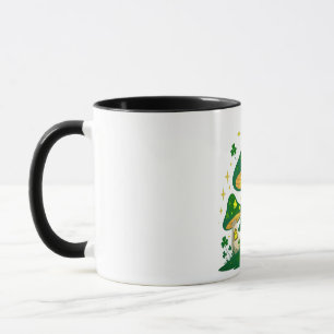 Magical Mushroom Village With Glowing Mug