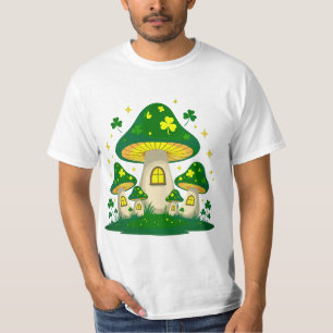 Magical Mushroom Village With Glowing T-Shirt